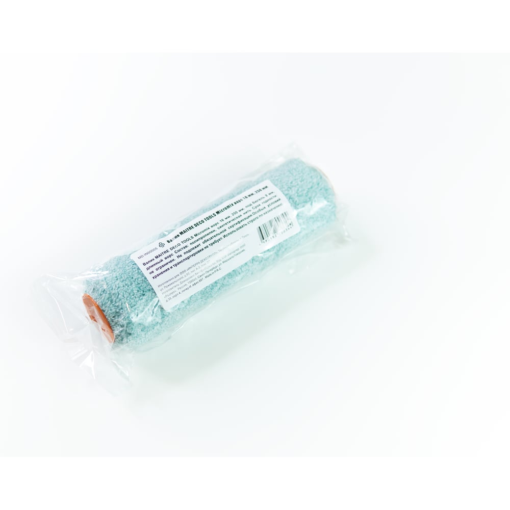 Валик MAITRE DECO TOOLS Micromix ворс 16 мм, 250 мм, под бюгель 8 мм, длинный ворс для стен и потолков MD IN00005