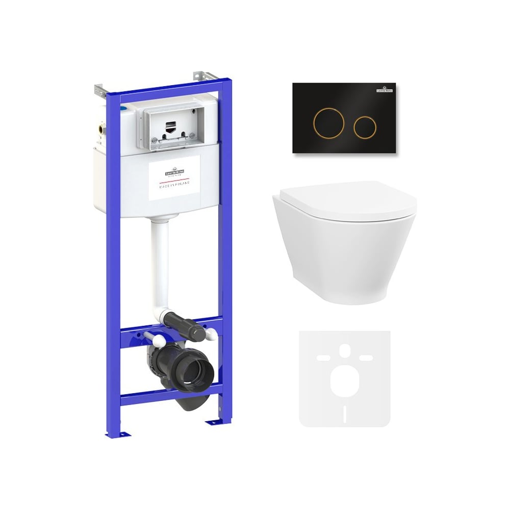 Изображение товара Инсталляция для унитаза с подвесным унитазом Lavinia Boho Elegant Rimless 87561082 комплект 6 в 1