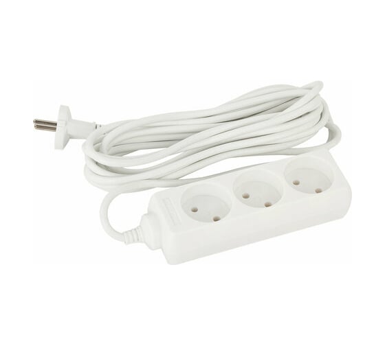 Изображение товара Сетевой удлинитель SONNEN U-135, 3 розетки, без заземления, 6 А, 5 м, 511430