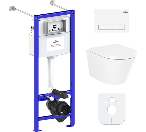 Изображение товара Комплект: инсталляция с унитазом Lavinia Boho Biore Rimless 6 в 1 77050181