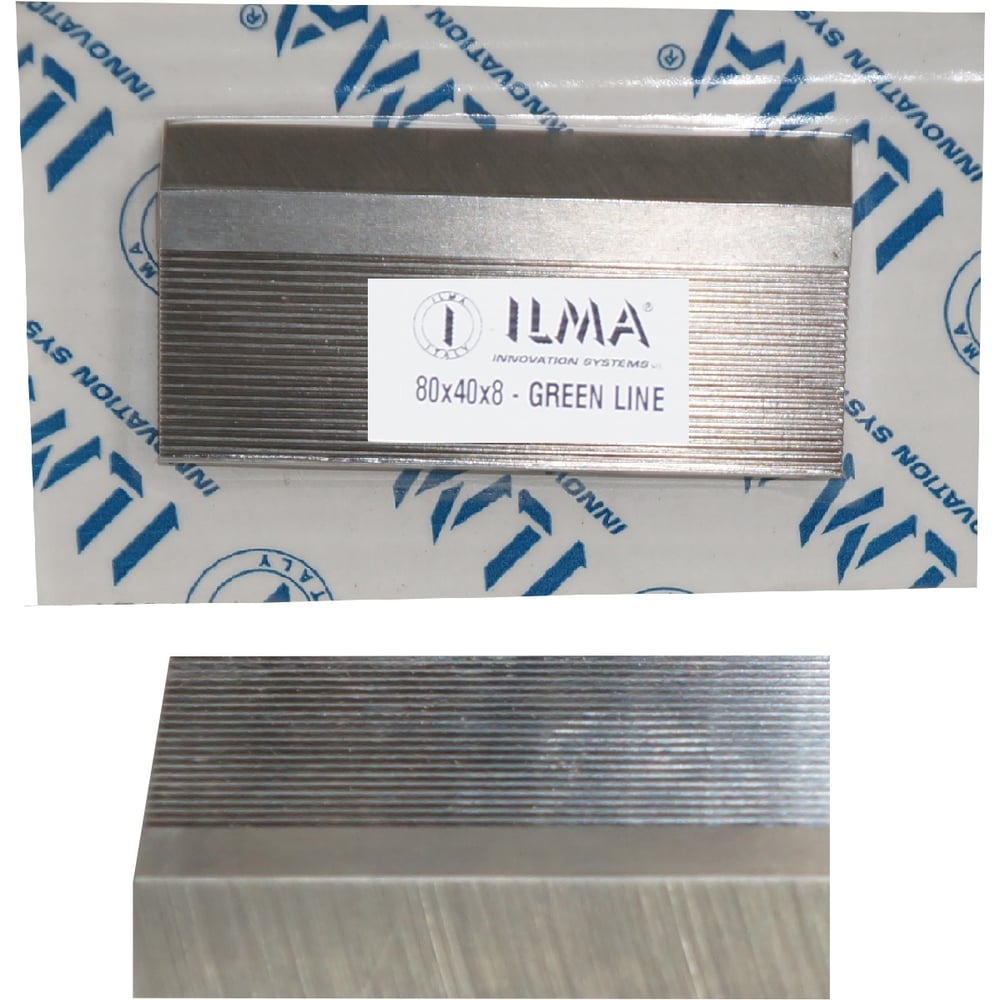 Изображение товара Нож бланкетный с насечкой ILMA HSS 80х40х8 GREEN LINE HGL80408 пр Изображение товара Нож бланкетный с насечкой ILMA HSS 80х40х8 GREEN LINE HGL80408 пр