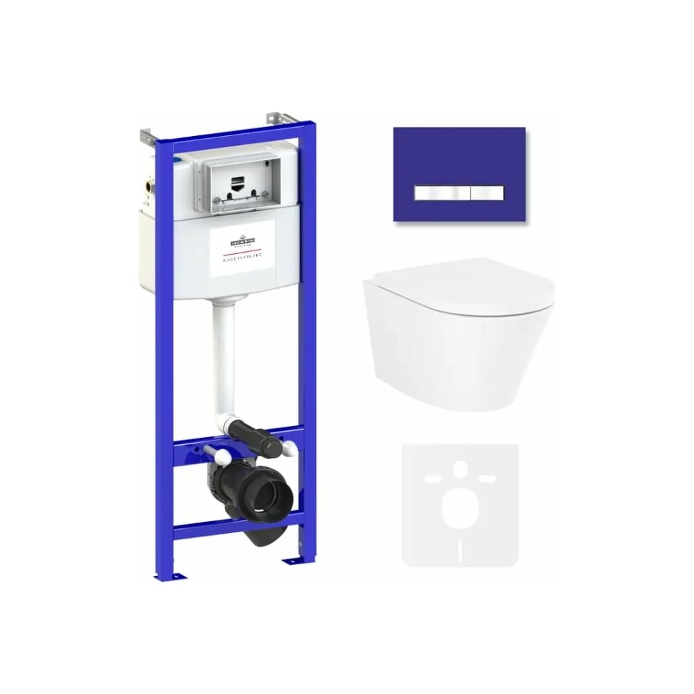 Изображение товара Комплект инсталляции унитаза Lavinia Boho Rimless 6 в 1 с сиденьем и клавишей