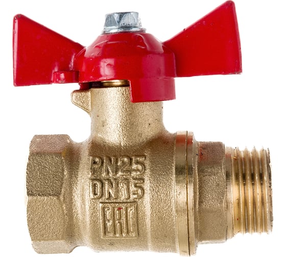 Изображение товара Латунный шаровой кран для воды VALFEX OPTIMA 1/2" ВР/НР ручка-бабочка 11Б27фт1М VF.218.L0B1.012.Bir