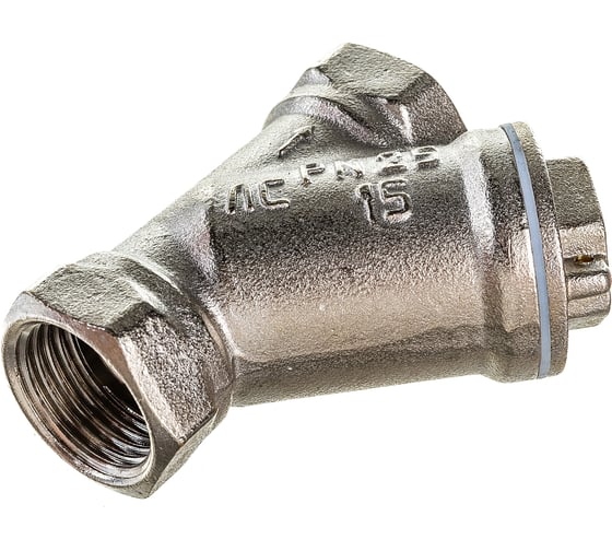 Изображение товара Сетчатый фильтр для воды VALFEX 1/2" ВР/ВР никелированная латунь, под пломбу 46Б5фт1 VF.192.LN0.012.Bir