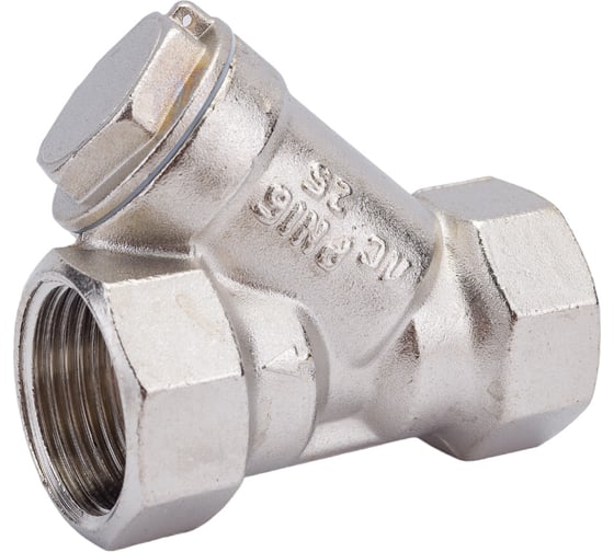 Изображение товара Сетчатый фильтр для воды VALFEX 1" ВР/ВР никелированная латунь, под пломбу 46Б5фт1 VF.192.LN0.100.Bir