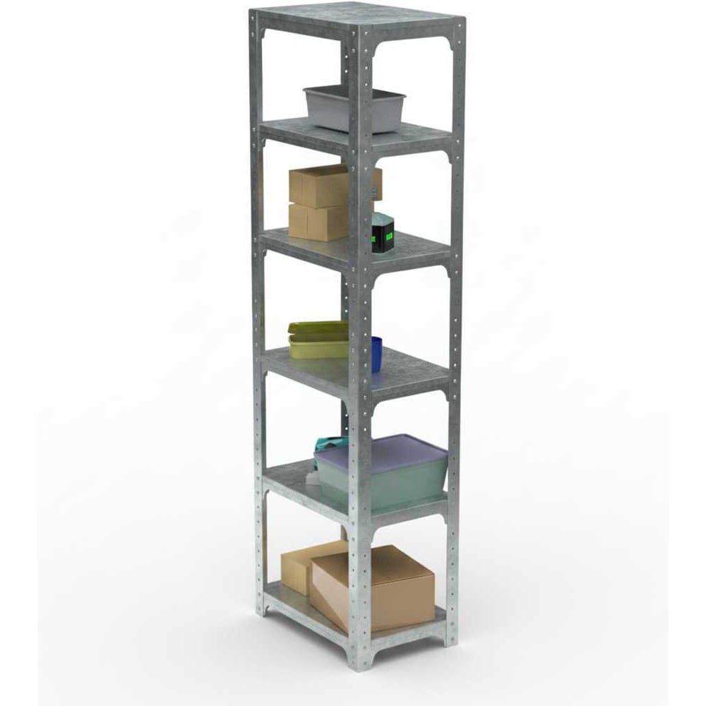 Стеллаж ООО Металекс Metalex Kit Comfort 2200х400х600 6-ть полок (Оцинкованный) / 401401