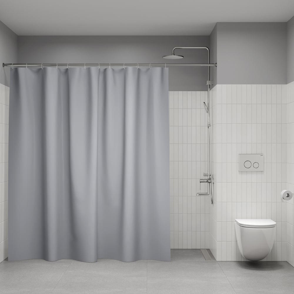 Изображение товара Ванная штора IDDIS 200x240 см серый ПЭ Водоотт Изображение товара Ванная штора IDDIS 200x240 см серый ПЭ Водоотт