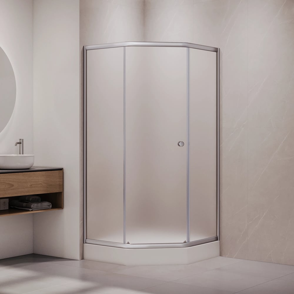 Душевой уголок RGW 90x90x190 CL-80-CH Трапеция/Мат.хром/Матовое/5 мм 81088099-22