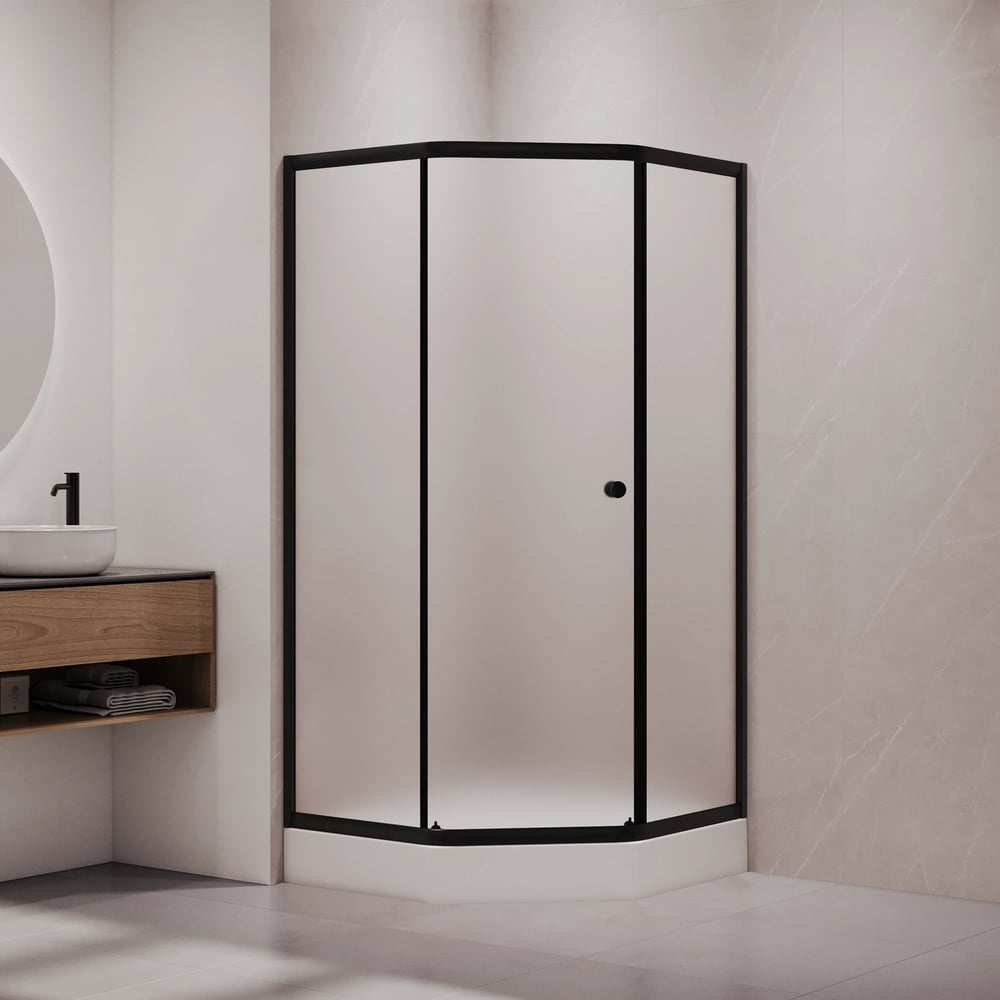 Душевой уголок RGW 90x90x190 CL-80-B Трапеция/Чёрный/Матовое/5 мм 81088099-24