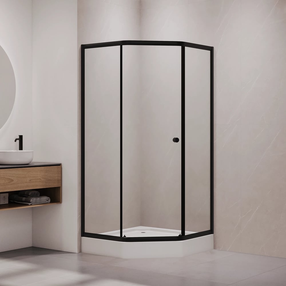 Изображение товара Душевой уголок RGW CL-80 трапеция 90x90x190 см, черное стекло