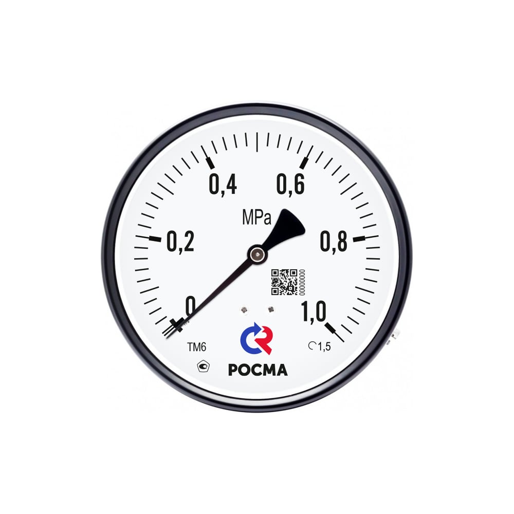 Вакуумметр общетехнический РОСМА 100мм, ТВ-510Т, осевой, диапазон -0,1-0MPa. 00000012577