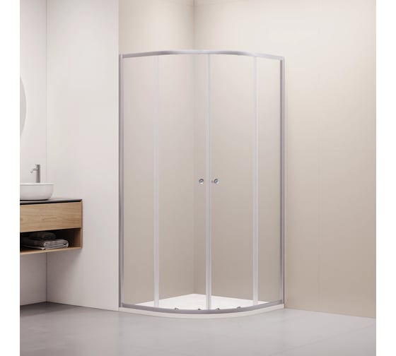 Изображение товара Душевой уголок RGW 90x90x185 CL-54-S NEW Полукруг/Сатин/Прозрачное/5 мм 38095499-111