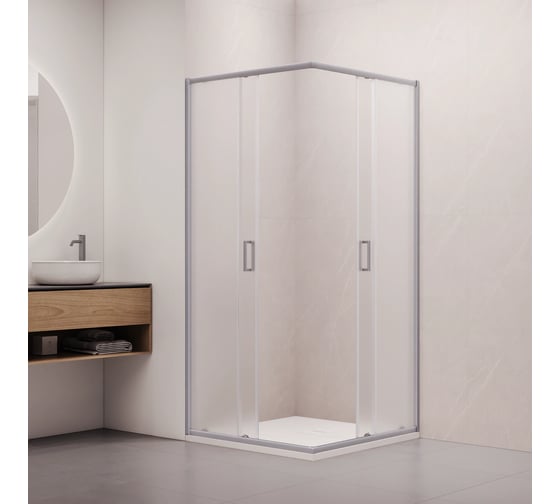 Изображение товара Душевой уголок RGW 100х100х185 CL-34-S NEW Квадрат/Сатин/Матовое/5 мм 38093400-211