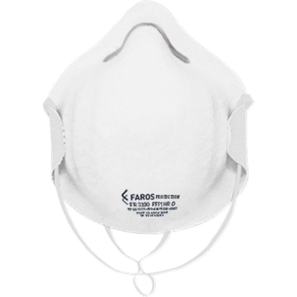 Полумаска фильтрующая для защиты от аэрозолей FAROS PROTECTION FR 3100 FFP1 NR D, без клапана выдоха, STANDART (10шт в уп) 00-00002627