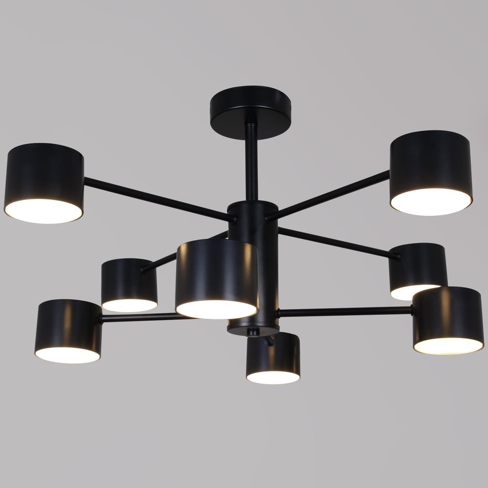 Изображение товара Потолочная люстра ReLuce 8 LED с черными плафонами для гостиной Изображение товара Потолочная люстра ReLuce 8 LED с черными плафонами для гостиной