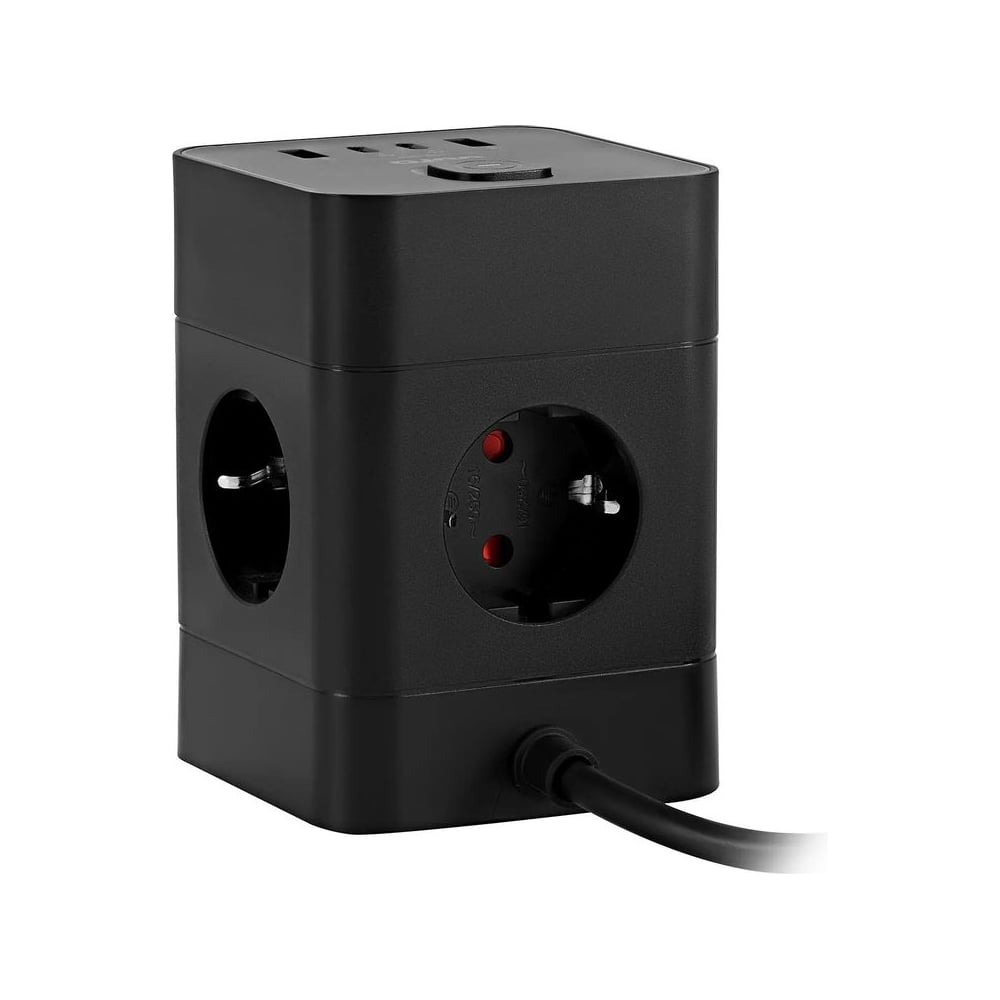 Сетевой удлинитель Buro BU-PTE4.1UC-Plus-B 1.5м (4 розетки) черный (коробка) 2090213