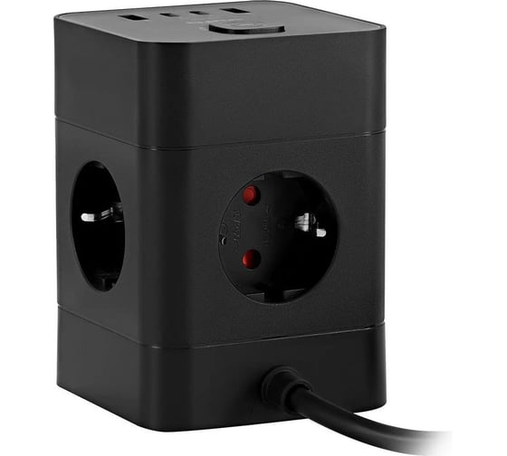 Изображение товара Сетевой удлинитель Buro BU-PTE4.1UC-Plus-B 1.5м (4 розетки) черный (коробка) 2090213
