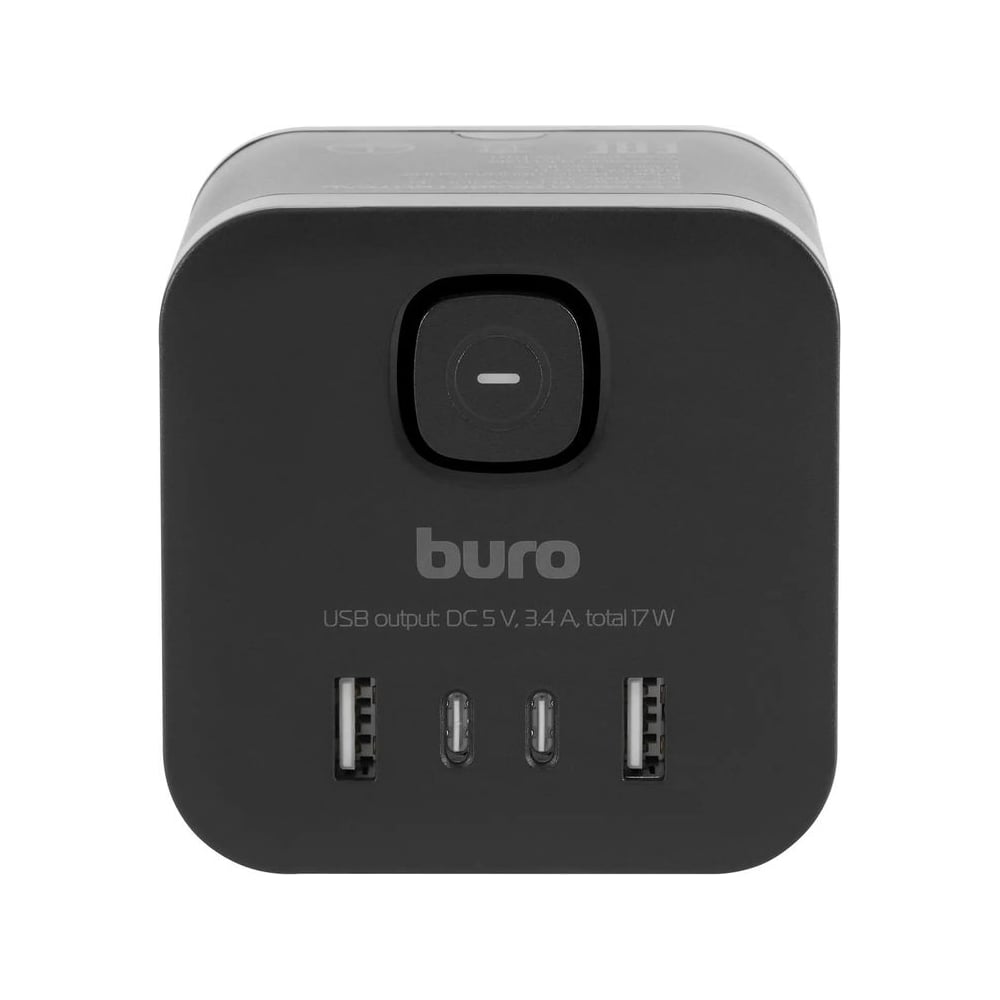 Сетевой разветвитель Buro BU-PW3UC-B (3 розетки) черный (коробка) 2090227