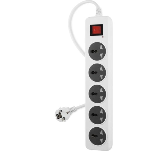 Изображение товара Сетевой фильтр Buro 500UNH-5-WG 5м (5 розеток) белый/серый (коробка) 2004675