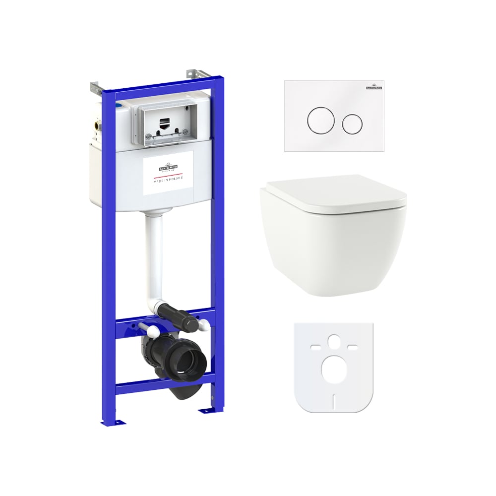 Изображение товара Комплект инсталляции с унитазом Lavinia Boho One Compacto 6 в 1 современный дизайн