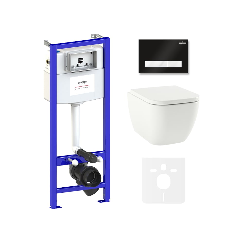 Изображение товара Комплект инсталляции с унитазом Lavinia Boho One 6 в 1 Rimless современный белый