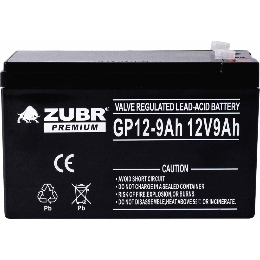 Изображение товара Аккумуляторная батарея ZUBR GP 12V 9Ah, Вьетнам GP12-9NPP(ZUBR)