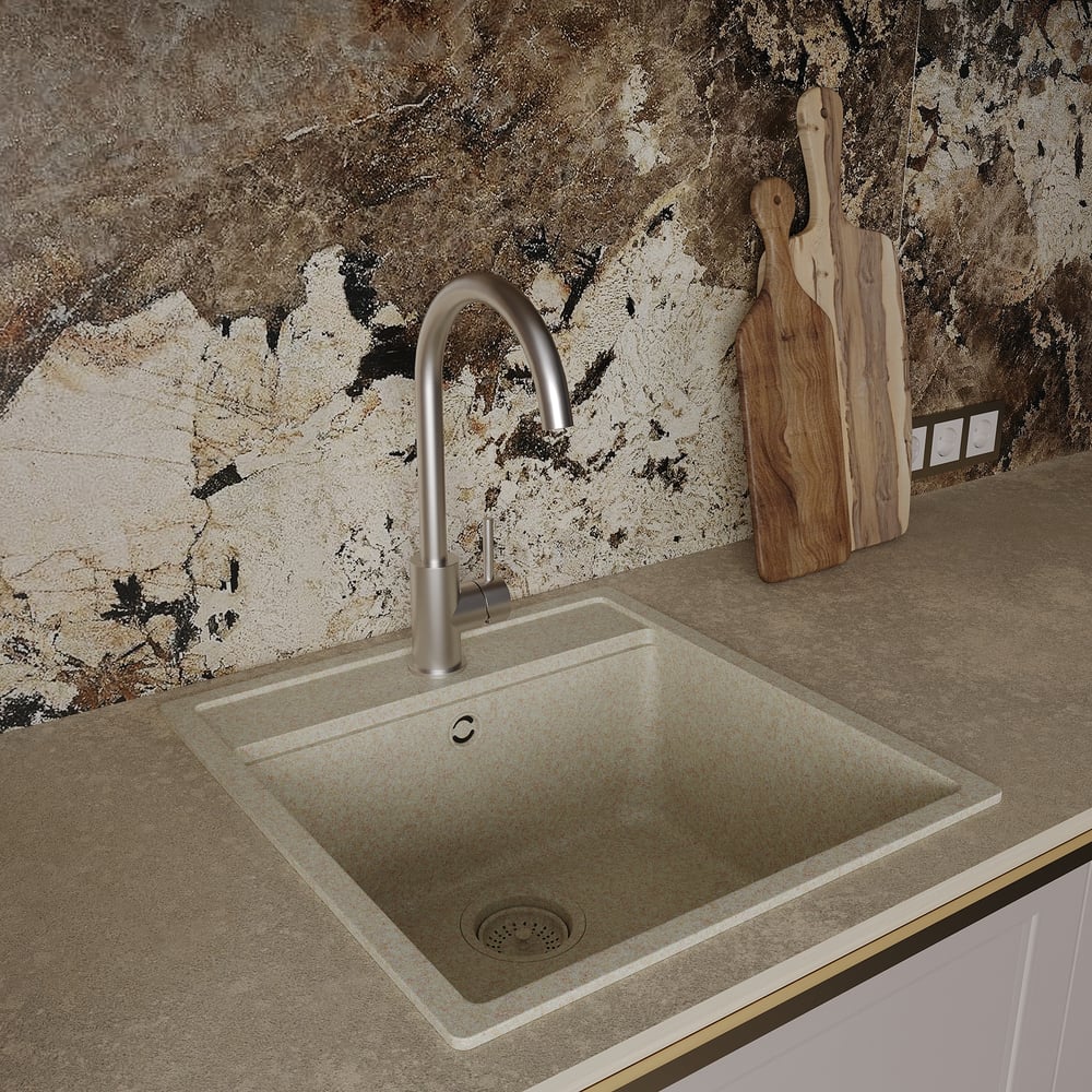 Смеситель для кухни , никель матовый Oliveeka OL-963002-BN