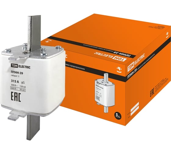 Изображение товара Плавкая вставка TDM ELECTRIC ППНН-39 габ.3, 315А SQ0713-0035