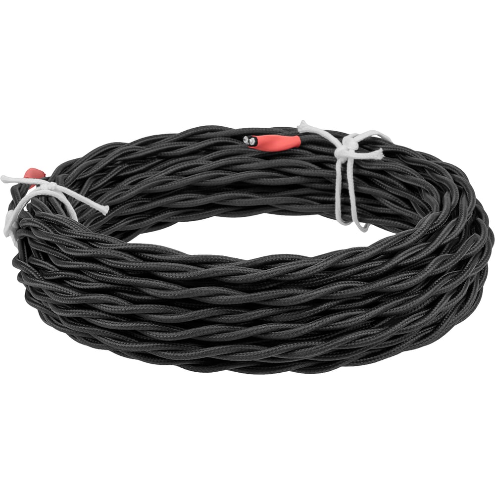 Изображение товара Ретро провод TDM ELECTRIC Эко 2х1,5 витой черный 20м