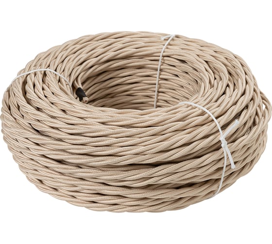 Изображение товара Ретро провод TDM ELECTRIC "Эко" 2х2,5 витой ГОСТ бежевый (шнур 50м) SQ2801-0112
