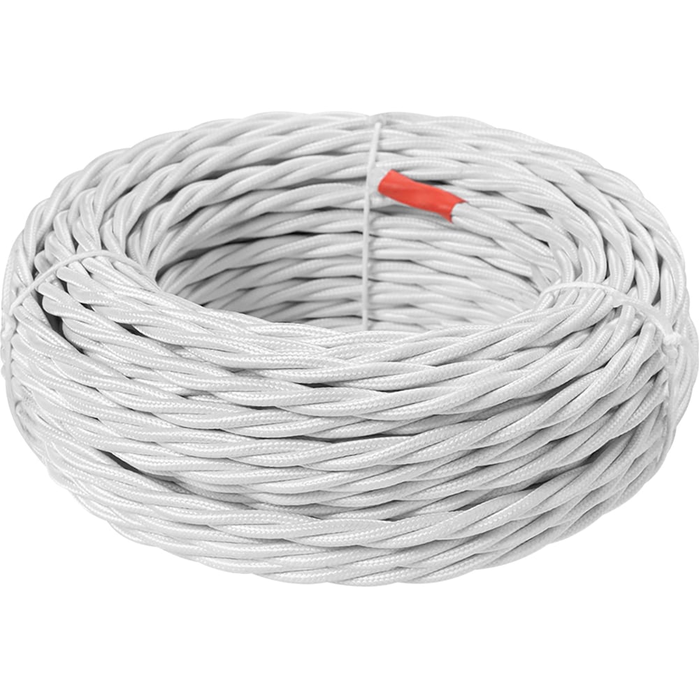 Изображение товара Эко ретро провод TDM ELECTRIC 3x2,5 витой ГОСТ белый 50м кабель