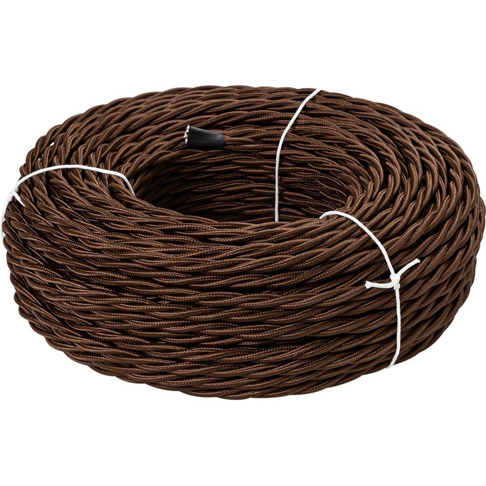 Изображение товара Ретро провод TDM ELECTRIC Эко 2x1,5 витой ГОСТ 50м коричневый