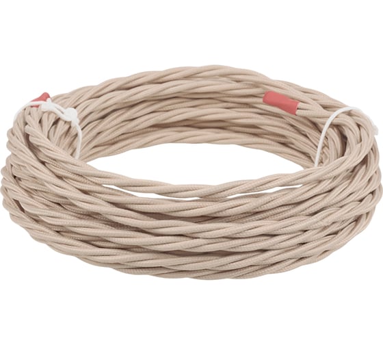 Изображение товара Ретро провод TDM ELECTRIC "Эко" 2x1,5 витой ГОСТ бежевый 20м SQ2801-0211