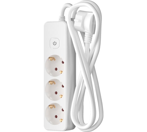 Изображение товара Удлинитель сетевой ФОТОН 2м, 3 розетки 16А с выключателем, с заземлением, белый 24751
