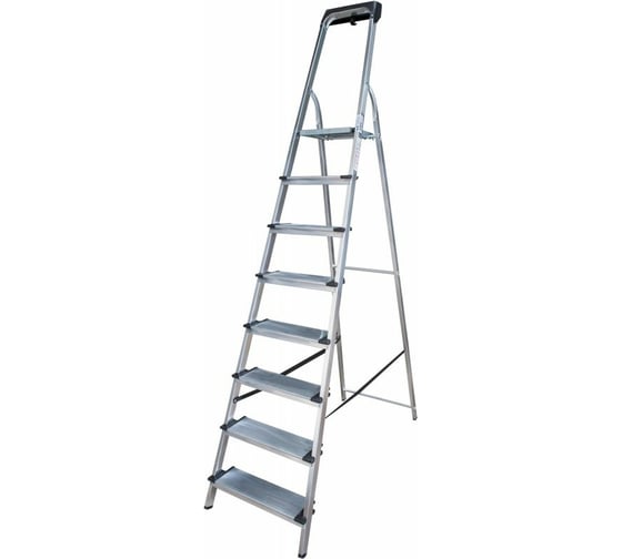 Изображение товара Стальная стремянка с алюминиевыми ступенями 130 мм и органайзером Новая Высота 1x8 1138108