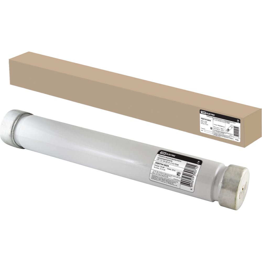 Изображение товара Патрон для высоковольтного предохранителя ТДМ ELECTRIC ПТ 1.2-10-50-31,5 У3 SQ0754-0024