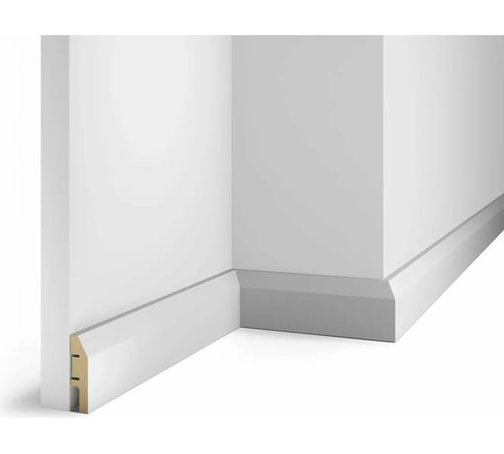 Изображение товара Плинтус COSCA DECOR AP04 под покраску, белый, 60x16x2400 мм, МДФ, с пазом СПБ077578
