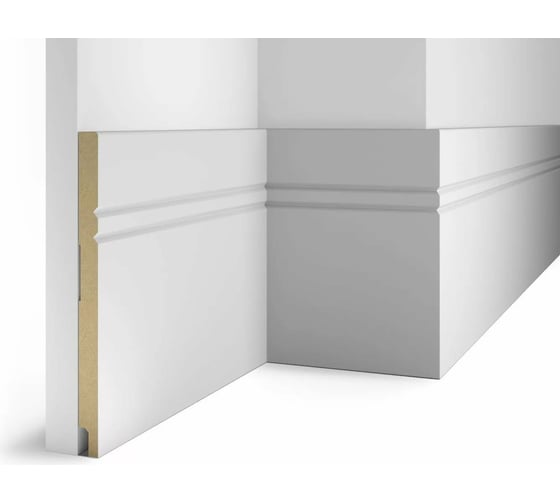 Изображение товара Плинтус COSCA DECOR AP27 под покраску, белый, 230x16x2400 мм, МДФ, с пазом СПБ098314