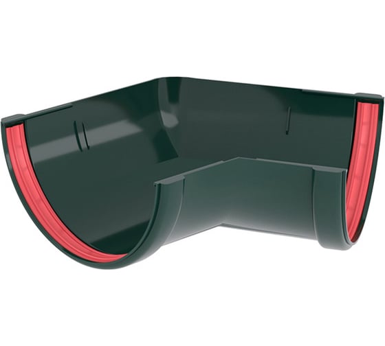 Изображение товара Угол желоба Grand Line 135 градусов, универсальный, ПВХ GL, зеленый RAL 6005 267528