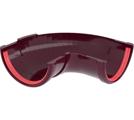 Изображение товара Угол желоба Grand Line составной, 90-150 градусов, ПВХ GL, бордо RAL 3005 269490