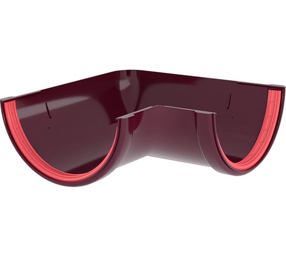 Изображение товара Угол желоба Grand Line 90 градусов, универсальный, ПВХ GL, бордо RAL 3005 269489