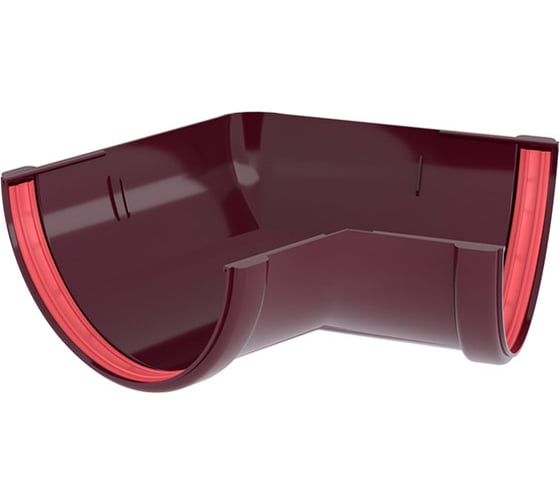 Изображение товара Угол желоба Grand Line 135 градусов, универсальный, ПВХ GL, бордо RAL 3005 269488