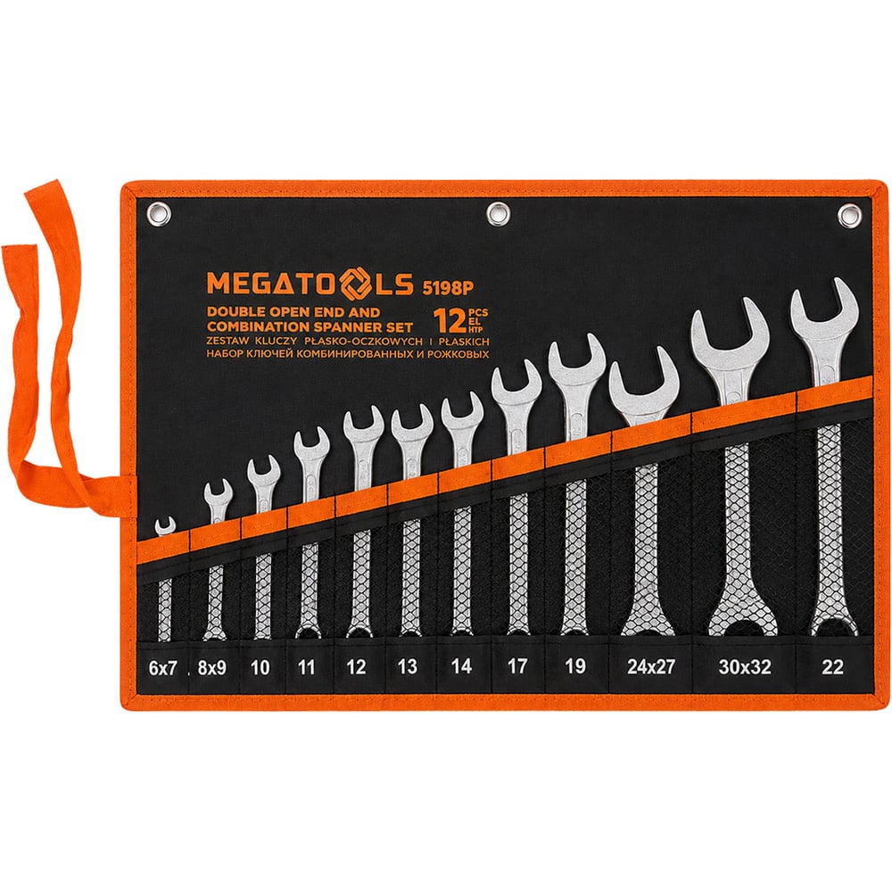 Изображение товара Набор ключей MEGATOOLS комбинированных и рожковых 12 шт 6-32 мм Изображение товара Набор ключей MEGATOOLS комбинированных и рожковых 12 шт 6-32 мм