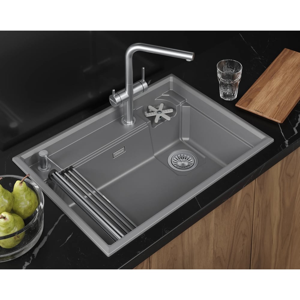 Кухонная мойка Granula KS-, кварц, RINZER 7308R, АЛЮМИНИУМ