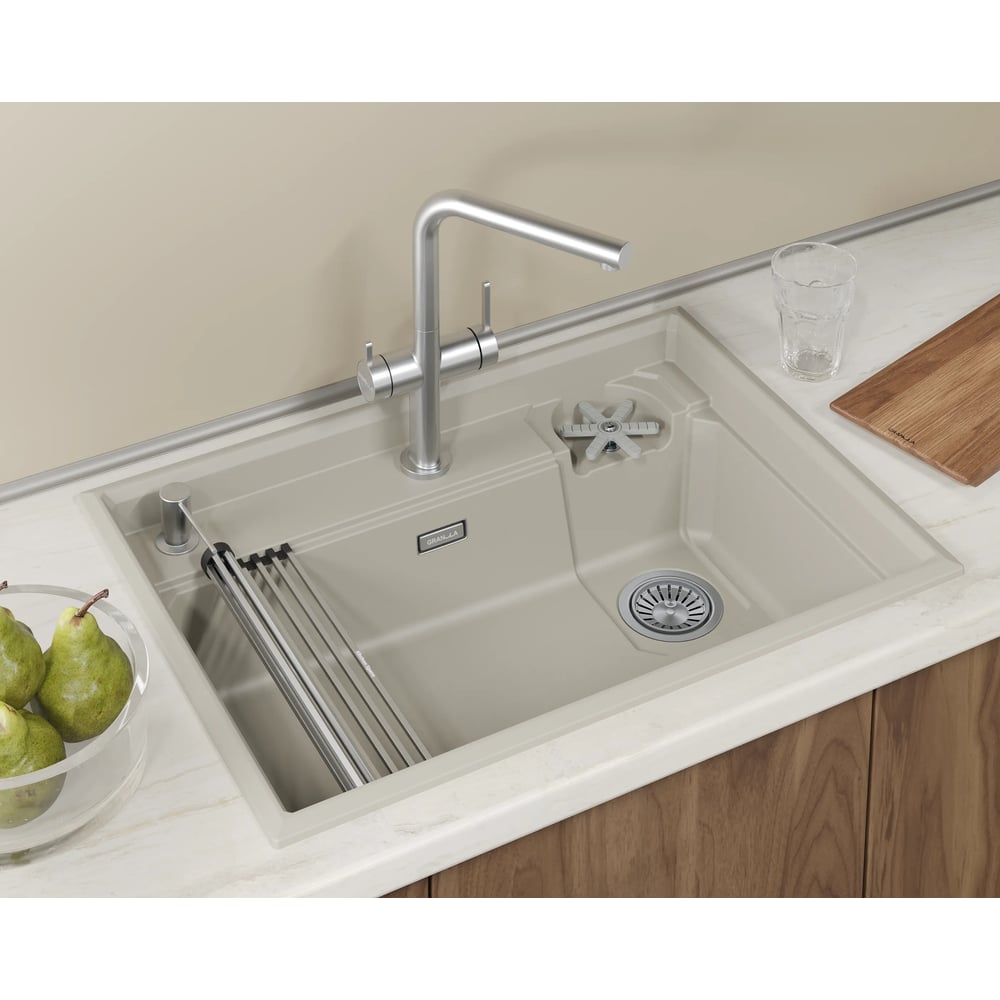 Кухонная мойка Granula KS-, кварц, RINZER 7308R, КРЕМАН