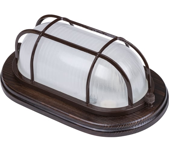 Изображение товара Светильник TDM ELECTRIC НПБ1402 венге, овал, с решеткой 60Вт IP54 SQ0303-0437