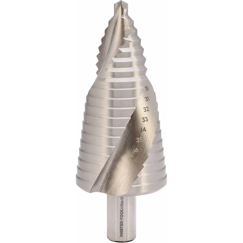 Сверло ступенчатое спиральное MASTER-TOOL 6-40мм HSS-G 19ступ. L105мм 101097PRO