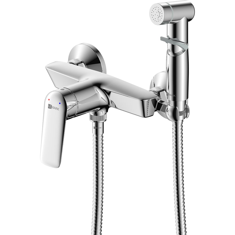 Смеситель настенный с гигиеническим душем Lemark VERBA хром LM11418C