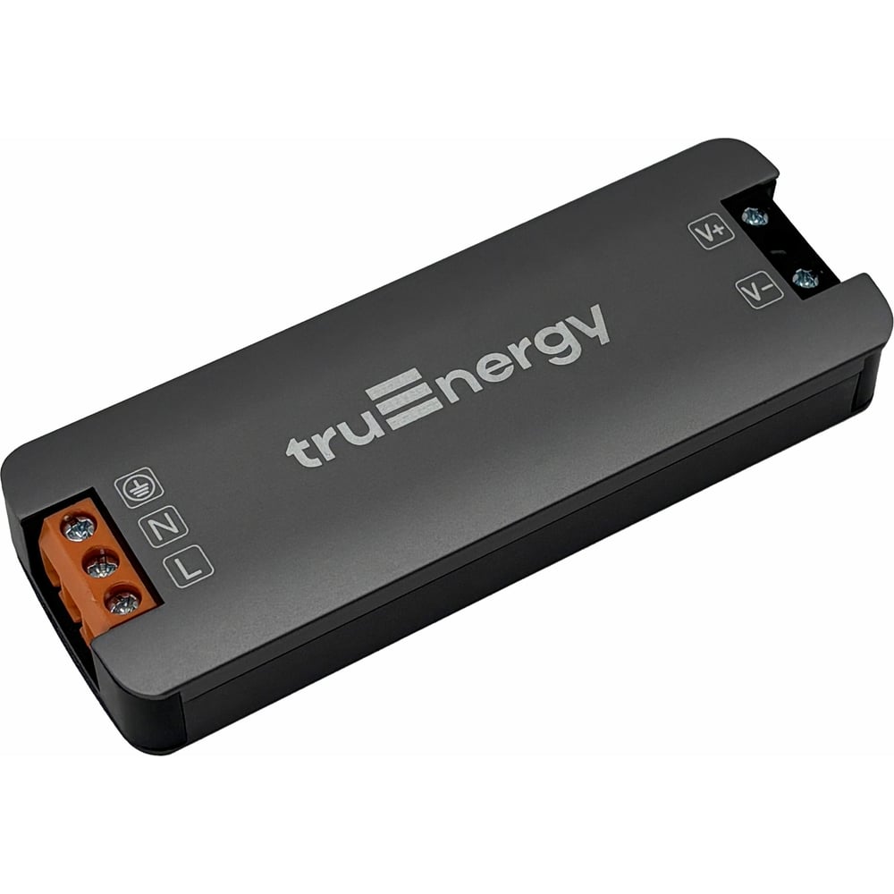 Изображение товара Блок питания для светодиодной ленты truEnergy 24V 48W IP20 алюминий 93x33,8x13 мм 17775