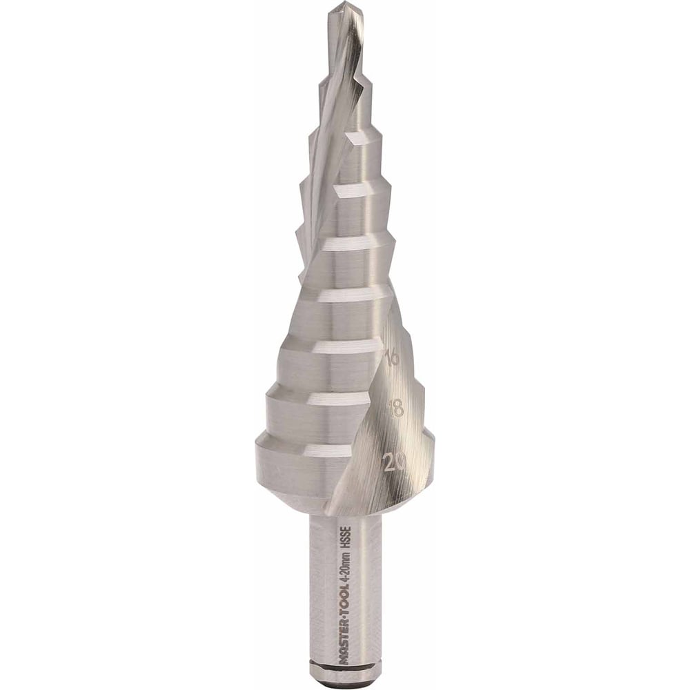 Сверло ступенчатое спиральное MASTER-TOOL 4-20мм HSSE-Co5 9ступ. L75мм 101051EPRO